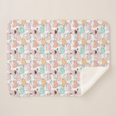 カップパターンデザイン01wの猫 シェルパブランケット (正面(横))