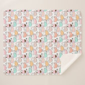 カップパターンデザイン01wの猫 シェルパブランケット (正面(横))