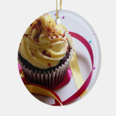 カップパーソナライズされたケーキ セラミックオーナメント (左)