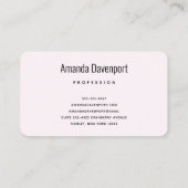 カップビジネスカード – かわいいピンクのフクロウ 名刺 (裏面)