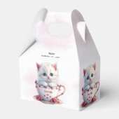 カップピンク花好きボックスの子猫 フェイバーボックス (正面サイド)