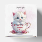 カップピンク花好きボックスの子猫 フェイバーボックス (上部)