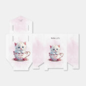 カップピンク花好きボックスの子猫 フェイバーボックス (折り畳みなし)