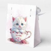 カップピンク花好きボックスの子猫 フェイバーボックス (裏面サイド)