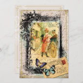 カップフランスのルインキャリッジカード招待状 招待状 (正面/裏面)