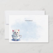 カップブルー花のサンキューカード サンキューカード (裏面)