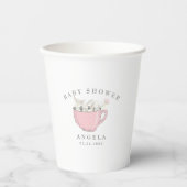 カップベビーシャワー紙カップの甘いピンクのウサギ 紙コップ (正面)