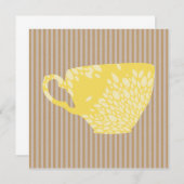 カップモダンとストライプスクエアグリーティングカード (正面/裏面)