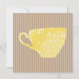 カップモダンとストライプスクエアグリーティングカード