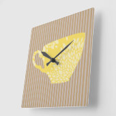 カップモダンとストライプ スクエア壁時計 (傾斜)