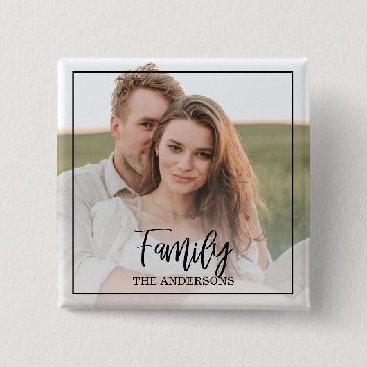 カップモダンルコラージュ写真&ラブリーファミリーギフト 缶バッジ (正面)