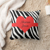 カップモノグラムゼブラプリントハート装飾用クッション クッション (ブランケット)