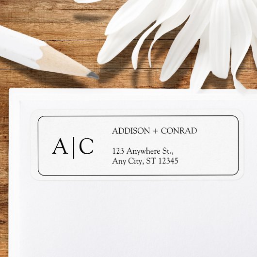 カップモノグラムミニマリストホワイト差出人住所 ラベル