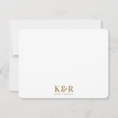 カップモノグラムミニマルシンプルリスト金ゴールドとホワイト ノートカード (正面)