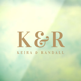 カップモノグラムミニマルシンプルリスト金ゴールド銘板 ウィンドウサイン