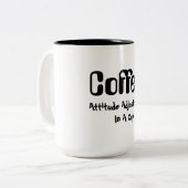 カップユーモアのマグカップにおけるコーヒーの態度の調整 ツートーンマグカップ (正面左)