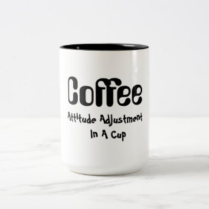 カップユーモアのマグカップにおけるコーヒーの態度の調整 ツートーンマグカップ