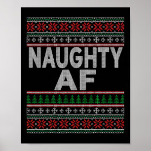 カップルいけなのためのAf醜いクリスマスセーターS ポスター
