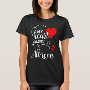 カップルおそろい My Heart Belong to Allison 私のL Tシャツ