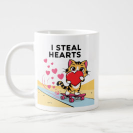 カップルおもしろいや友達でかわいいバレンタインデー ジャンボコーヒーマグカップ
