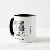 カップルおもしろいギフト「塩とコショウカスタマイズ」 マグカップ (正面左)