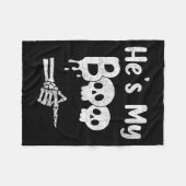 カップルおもしろいハロウィンマッチングコスチューム フリースブランケット (正面(横))