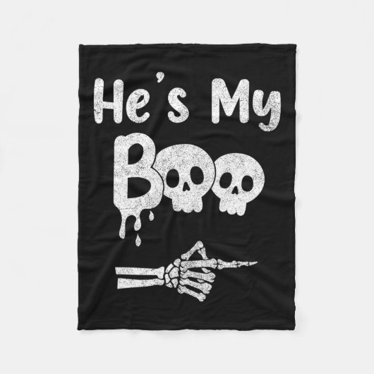 カップルおもしろいハロウィンマッチングコスチューム フリースブランケット (正面)