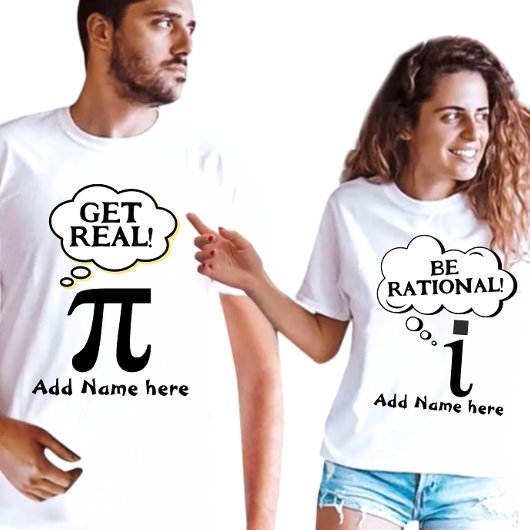 カップルおもしろいパイ日 Tシャツ