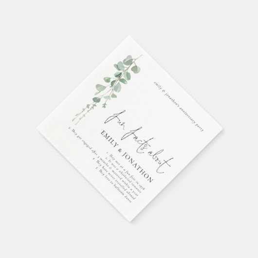 カップルおもしろいファクトユーカリ記念日パーティー スタンダードカクテルナプキン (角)