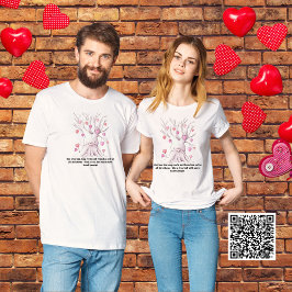 カップルおもしろいマッチングピンクハートツリーバレンタイン Tシャツ