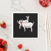 カップルおもしろいヤギかわいいヤギの飼い主アニマルギフト スタンダードカクテルナプキン (インサイチュ)
