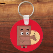 カップルおもしろいラブパンケーキ食べ物チョコ キーホルダー (正面)