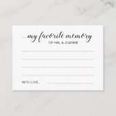 カップルお気に入りのアニバーサリーゲストブックのメモリ アドバイスカード (正面)