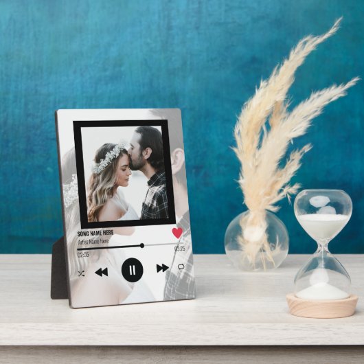 カップルお気に入りのアニバーサリーユニークソング愛 フォトプラーク (側面)
