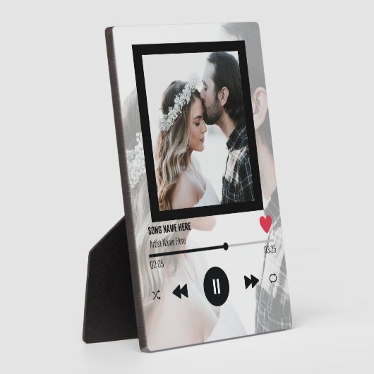 カップルお気に入りのアニバーサリーユニークソング愛 フォトプラーク (側面)