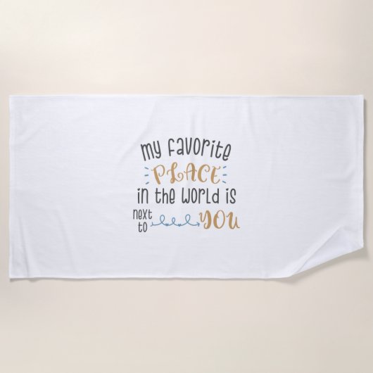 カップルお気に入りのギフト私の場所 ビーチタオル (正面)