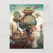 カップルお洒落シーン超現実的 ポストカード (正面)