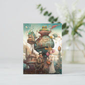 カップルお洒落シーン超現実的 ポストカード (スタンド正面)