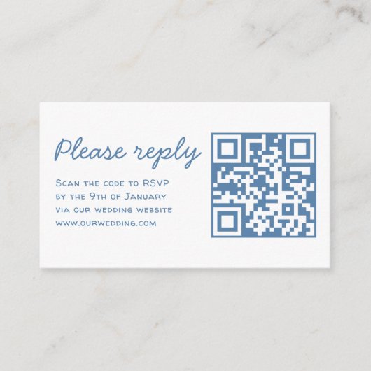 カップルお洒落リングや輪ドードルRSVP QRコード結婚s エンクロージャーカード (正面)