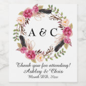 カップルからのカスタム結婚式披露宴お願いギフト ワインラベル (シングルラベル)