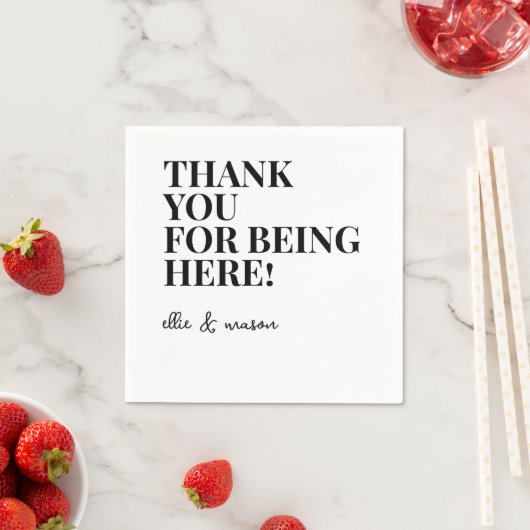 カップルからのメッセージ |の結婚婚約パーティ スタンダードカクテルナプキン (インサイチュ)