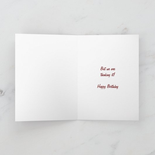 カップルからのユーモアのあるな誕生日 カード (内部)