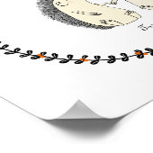 カップルかわいいヘッジホッグのためのカスタムウェディングギフトプリント ポスター (角)