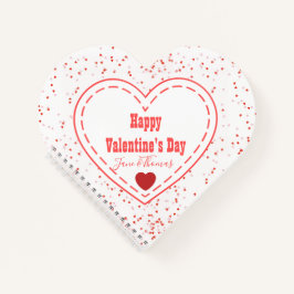 カップルかわいい赤いハートモダンハッピーバレンタインデー ノートブック