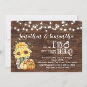 カップルがひまわりの国にシャワーを浴びる前にBBQ 招待状 (正面)