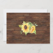 カップルがひまわりの国にシャワーを浴びる前にBBQ 招待状 (裏面)