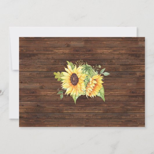 カップルがひまわりの国にシャワーを浴びる前にBBQ 招待状 (裏面)