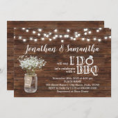 カップルがカントリーシックをシャワー浴びる前にBBQ 招待状 (正面/裏面)