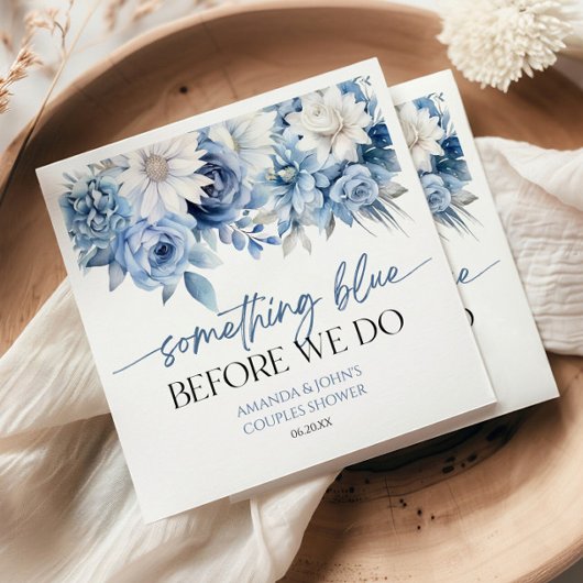 カップルがシャワーを浴びる前に青いもの スタンダードカクテルナプキン