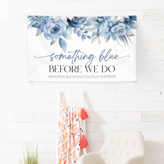 カップルがシャワーを浴びる前に青いもの 横断幕 (インサイチュ)